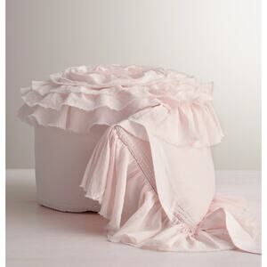 Restoration Hardware RH Baby Ruffled Voile Crib Bumper | Light Pink